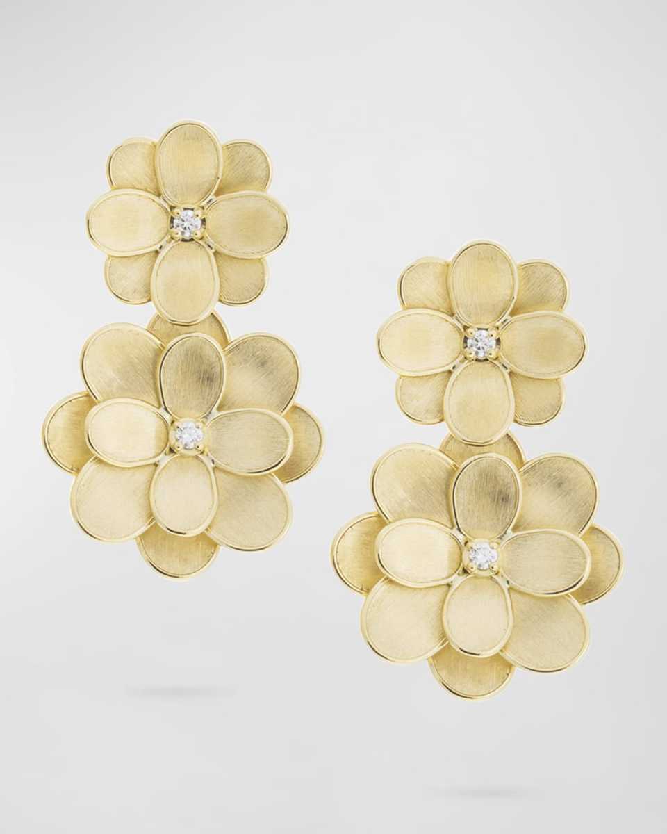 18k Petali Drop Earrings w/ Diamonds